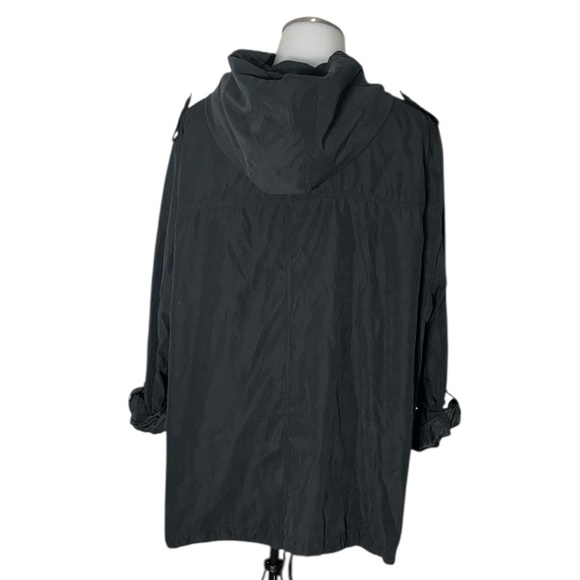 PERCH BY BLU PEPPER 3X BLACK POCKETS ROLL TAB SLEEVES LIGHTWEIGHT HOODED JACKET - Picture 3 of 4